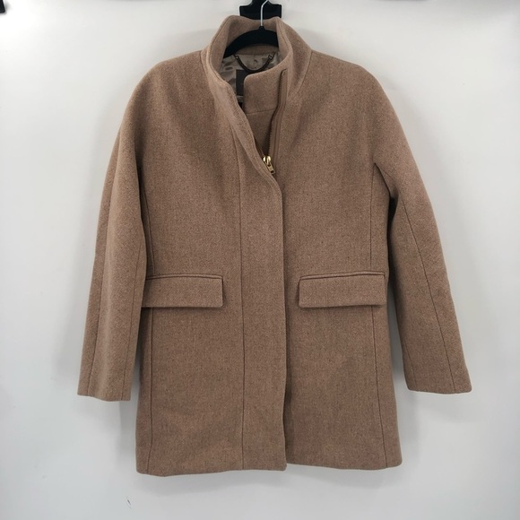 J.CREW Nello Gori Stadium Cloth Cocoon Coat Jacket Wool Blend Camel Tan Beige 2 - Picture 2 of 9